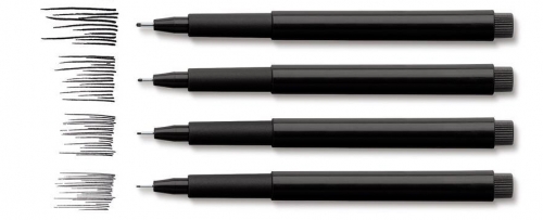 Liner Pitt Artist Caligrafic Negru 4 buc/set Faber-Castell