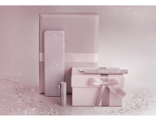 Set cadou stilou, Sparkle Rose, metalic M, Faber-Castell