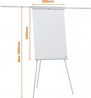 Flipchart Essentials, otel lacuit, brate extensibile si trepied, magnetic, alb, NOBO