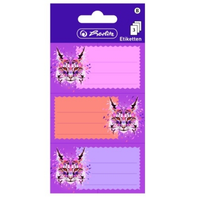 Etichete scolare Wild Animals lynx 9 buc/set Herlitz