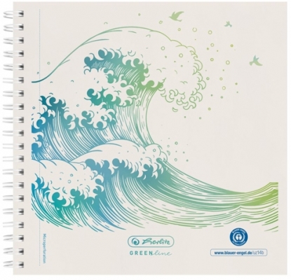 Bloc notes spira dubla, 100 file, Wave Greenline, Herlitz