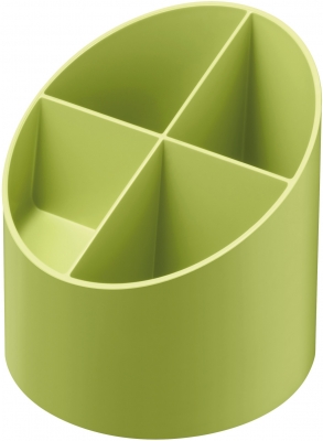 Suport instrumente de scris rotund, 4 compartimente, culoare verde, Herlitz 