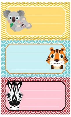 Etichete scolare motiv Cute Animals, 9 buc/set, Herlitz 