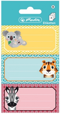 Etichete scolare motiv Cute Animals, 9 buc/set, Herlitz 