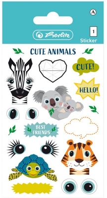 Autocolante motiv Animals, 3 buc/set, Herlitz 