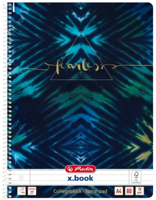 Caiet A4 cu spira simpla, 80 file, mix dictando, New Batik Fearless, Herlitz