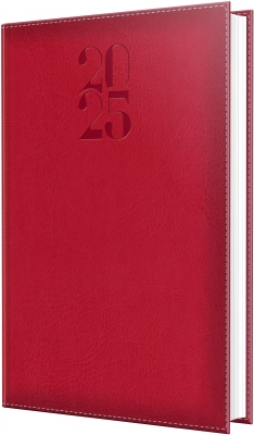 Agenda Herlitz datata 2025, A5, 352 pagini, DeLuxe, culoare rosu