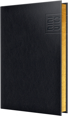 Agenda Herlitz datata 2025, A5, 352 pagini, Premium Deluxe Chiavenna, culoare negru