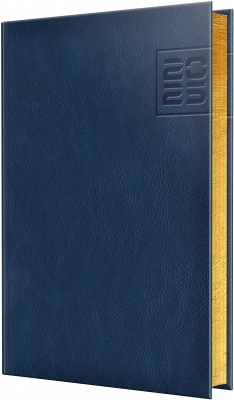 Agenda Herlitz datata 2025, A5, 352 pagini, Premium Deluxe Chiavenna, culoare albastru