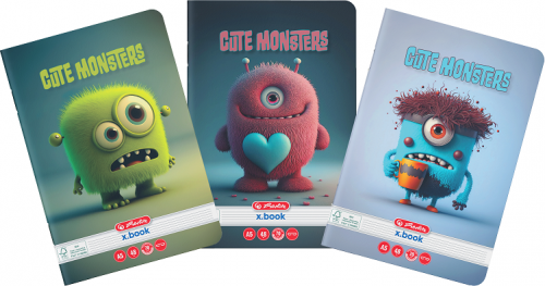 Caiet A5, 48 file, dictando, Cute Monster, Herlitz