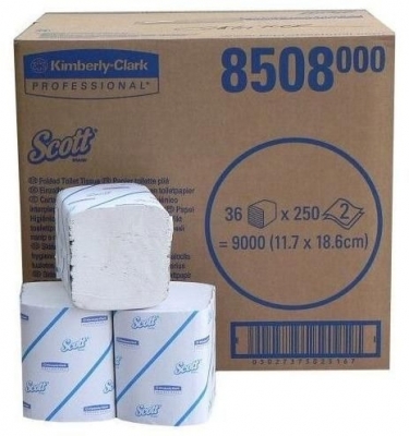 Hartie igienica pliata 2 straturi 250 buc/set 36 set/cutie Scott Kimberly-Clark