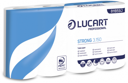 Hartie igienica Strong Lucart, 3.150, 150 foi, 8 role/bax