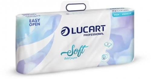 Hartie igienica alba Lucart Soft, 2.10, 2 straturi, 10 role/bax, 13m/rola