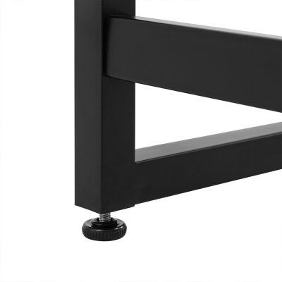 Birou in forma de L cu suport pentru monitor mobil, design industrial, gri/negru Vasagle