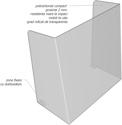 Panou protectie policarbonat pentru scoli si gradinite 50 cm