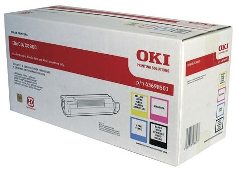 Multipack Cmyk Rainbow Kit 43698501 4X6K Original Oki C8600N