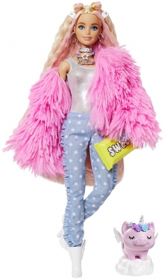 Papusa Extra Style Fluffy Pinky Barbie