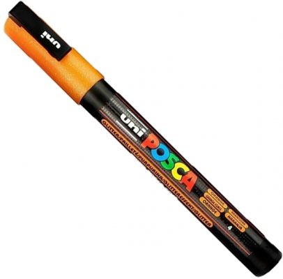 Marker pensula cu vopsea PC-3ML Posca, varf 0.9 - 1.3 mm, cu sclipici, Uni-Ball 