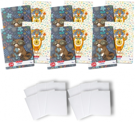 Pachet 20 Caiete + coperti A5, 24 file, Tip II, Cute Animals Herlitz