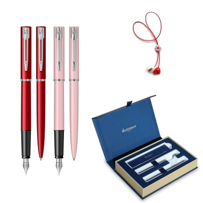 Set stilou si pix Waterman Allure Red sau Pastel Pink cu Cutie dubla si Martisor