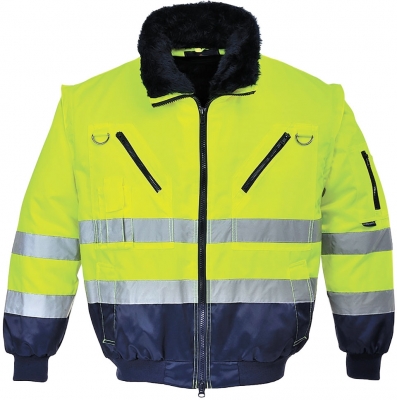 Jacheta pilot Hi-Vis 3 in 1, Galben/Navy, Portwest 