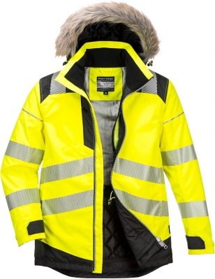 Jacheta Parka de iarna Hi-Vis PW3, Galben/Negru, Portwest 