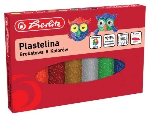 Plastilina set 8 culori glitter, Herlitz