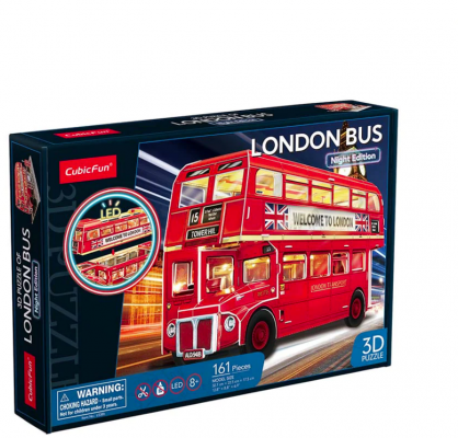 Puzzle 3D autobuz cu etaj 161 piese, CubicFun