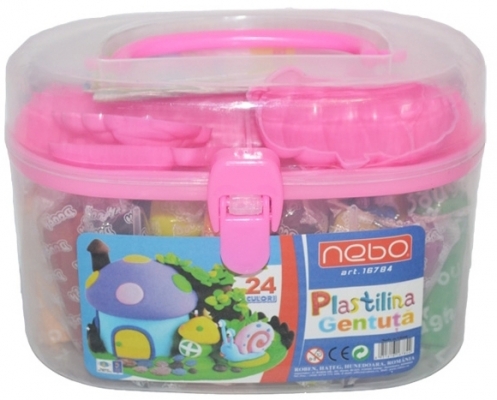 Plastilina 24 culori/gentuta si accesorii, Nebo 