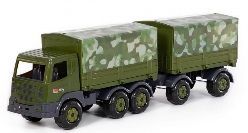 Camion militar cu prelata si remorca 49155 SuperTruck, 71 cm, Wader Polesie