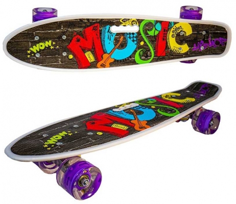 Placa skateboard cu roti silicon cu led, diverse modele 