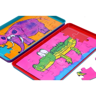 Joc magnetic Puzzle cu animale The purple cow