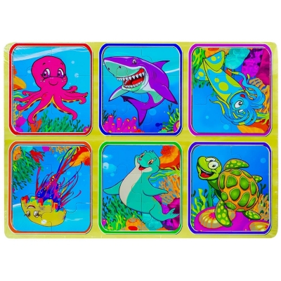 Puzzle din lemn, Animale Marine 