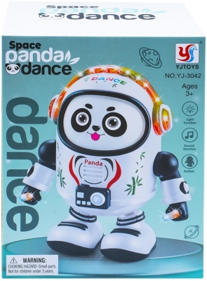 Robot Panda Dance in costum de astronaut, cu baterii