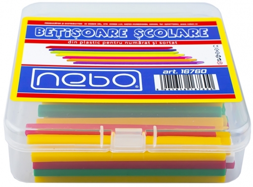 Betisoare din plastic, scolare, Nebo, 100 buc/set