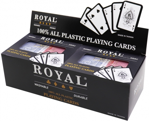 Set pachete carti Royal Canasta Poker, din plastic, 2 buc/set As Toys