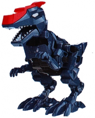 Cuburi constructii Robozaur cu baterii, model Velociraptor