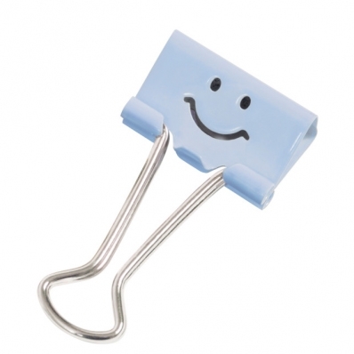 Clips Emoticon 32 mm, 20 buc/set, powder blue, Rapesco 