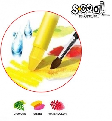 Creioane pastel Jumbo, Lavabile, 12 culori/set S-Cool