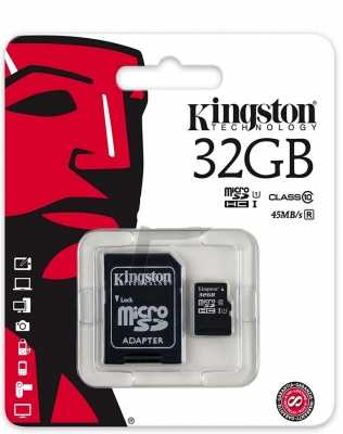 Card de memorie MicroSDHC, 32 GB, Class 10 + Adaptor Kingston