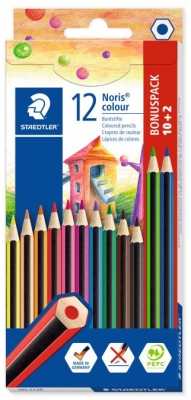 Set 12 creionae color Noris, plastic grip, Staedtler