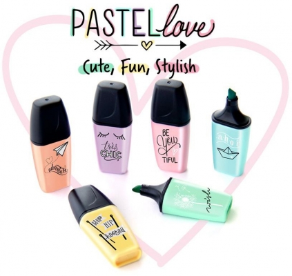 Textmarker Boss Mini Pastel Love 6 culori/set Stabilo