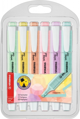 Textmarker Swing Cool Pastel 6 culori/set Stabilo 