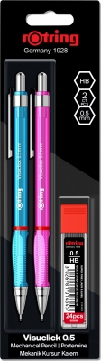 Set 2 creioane mecanice, Visuclick, mix colors, 0.5 mm, + mina, Rotring