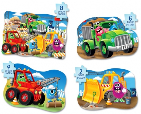 Set Primele Mele 4 Puzzle-Uri Monster Truck The learning journey