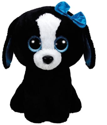 Jucarie plus 42 cm Beanie Boos TRACEY - black/white dog TY