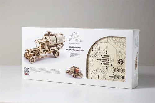 Puzzle 3D, lemn, mecanic Camion UGM-11 Cisterna, 594 piese, Ugears 