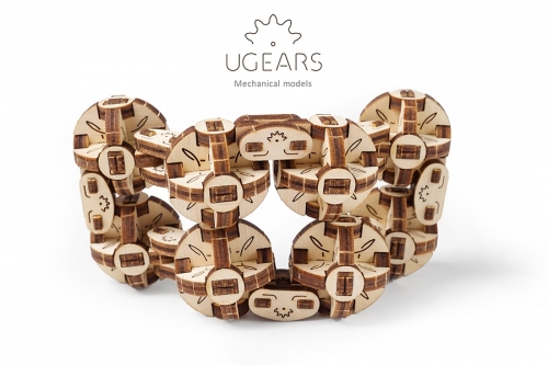 Puzzle 3D, lemn, mecanic Flexi-cubs, 144 piese, Ugears 