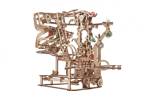 Puzzle 3D, lemn, mecanic Marble Run Chain , 400 piese, Ugears