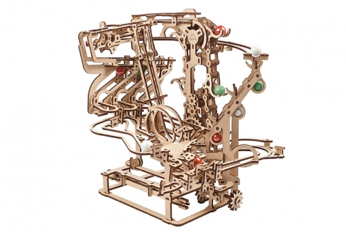 Puzzle 3D, lemn, mecanic Marble Run Chain , 400 piese, Ugears